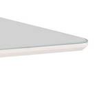 Mesa Retangular Maisa Artsoli 200x100cm Tampo de Vidro Off White com Corino Caramelo
