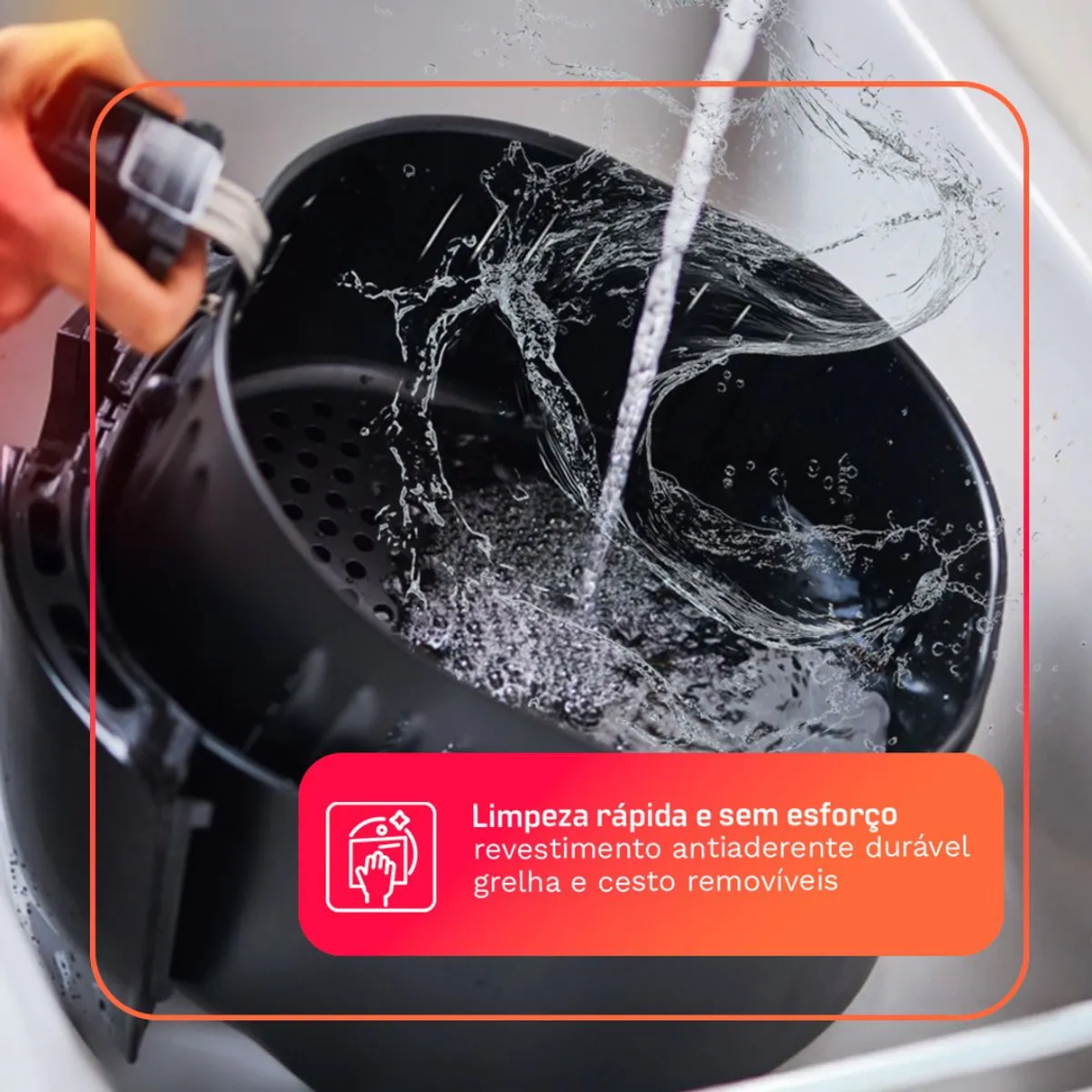 Fritadeira Elétrica Sem Óleo Air Fryer 5L HQ AF5LMP Preto 220V