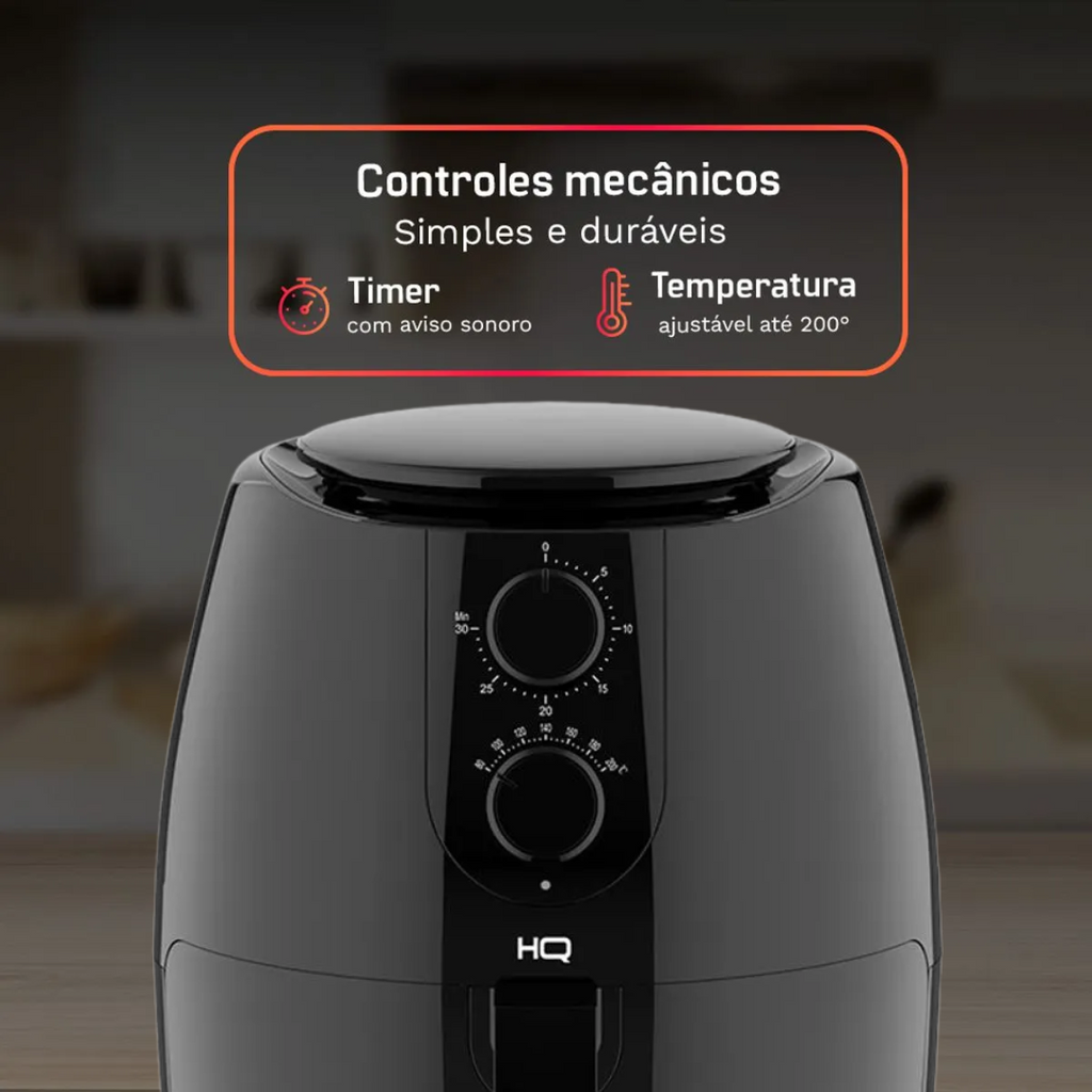 Fritadeira Elétrica Sem Óleo Air Fryer 5L HQ AF5LMP Preto 220V