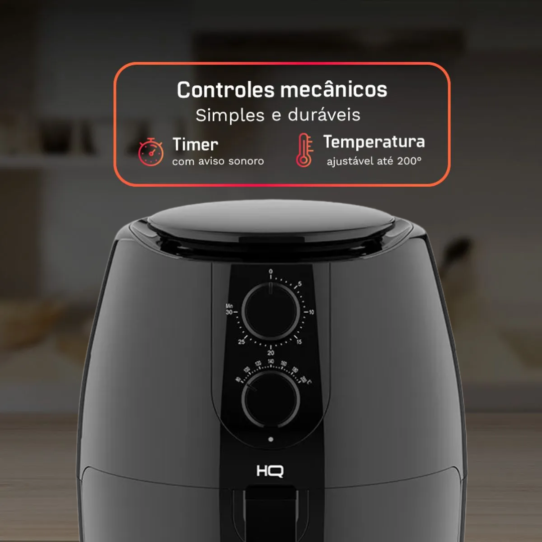 Fritadeira Elétrica Sem Óleo Air Fryer 5L HQ AF5LMP Preto 220V