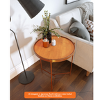 Mesa Lateral Redonda Aqua Imcal Nature e Cobre