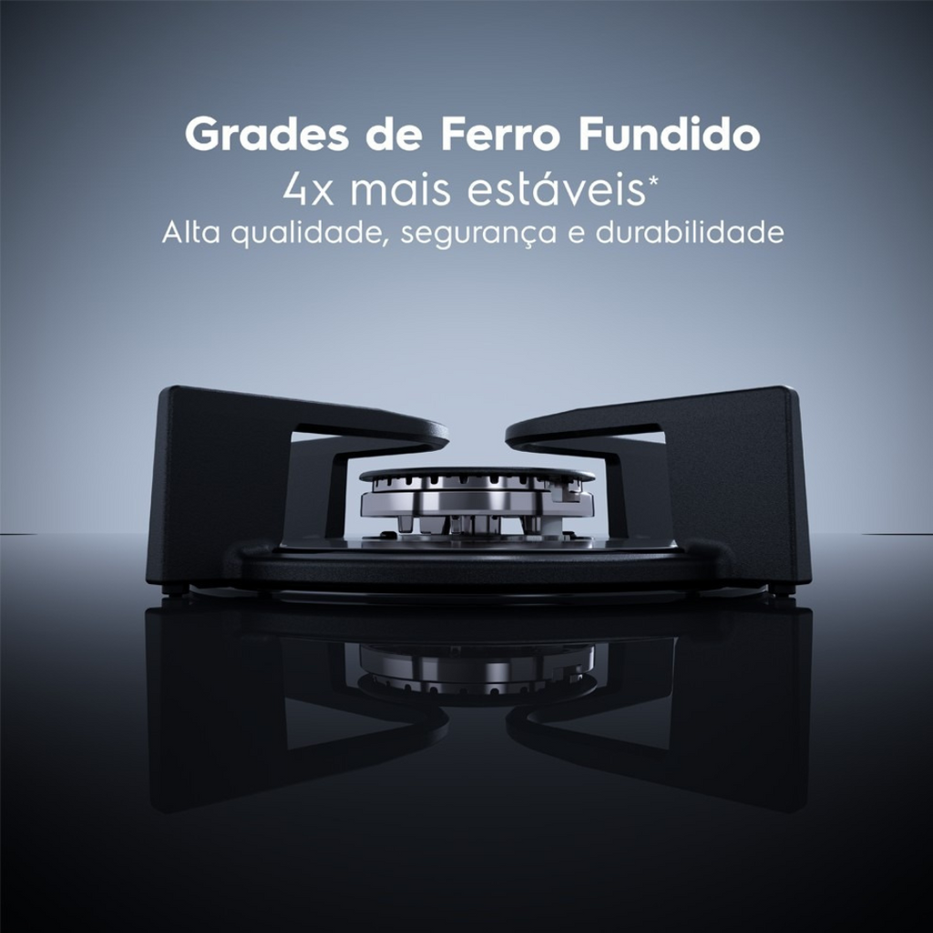 Cooktop a Gás Electrolux 5 Bocas KE5GC Experience Multi Chama Preto Bivolt
