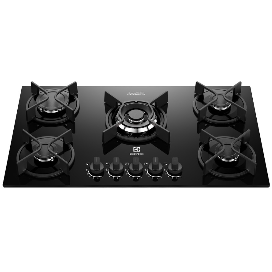 Cooktop a Gás Electrolux 5 Bocas KE5GC Experience Multi Chama Preto Bivolt