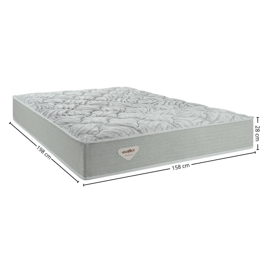 Colchão Luno Queen Ecoflex Molas Ensacadas PWS 158x198x28cm Prata