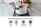 Panela de Pressão Brinox 4,2L Ceramic Life Pressure Indução Vanilla