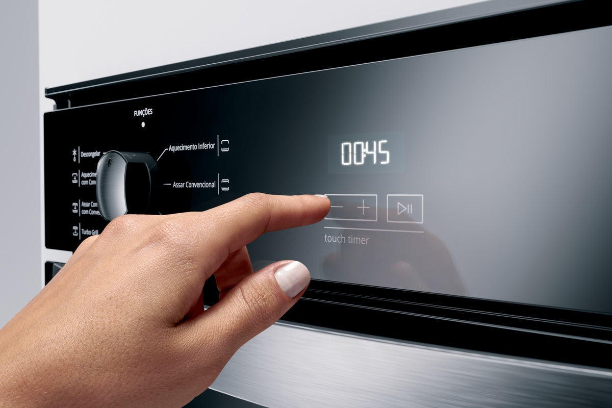 Forno de Embutir Elétrico Brastemp 84L BOC84AR Convecção Grill Timer Touch Inox Espelhado 220V
