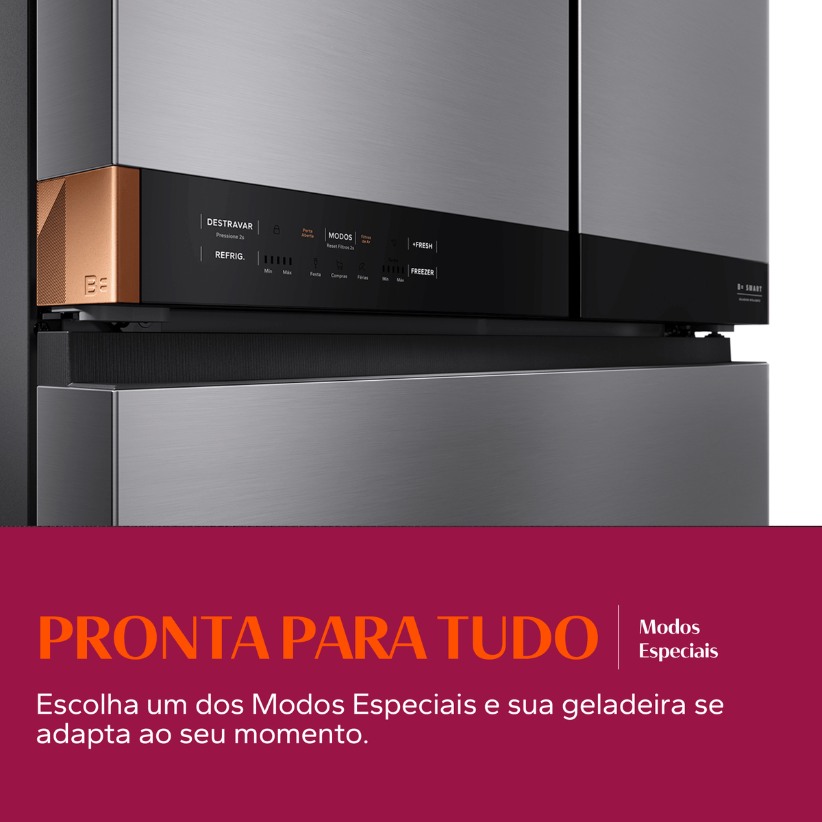 Refrigerador Brastemp 630L BRO88AKXNA 3 Portas Inteligente B=Smart French Door Inverter Inox Bivolt