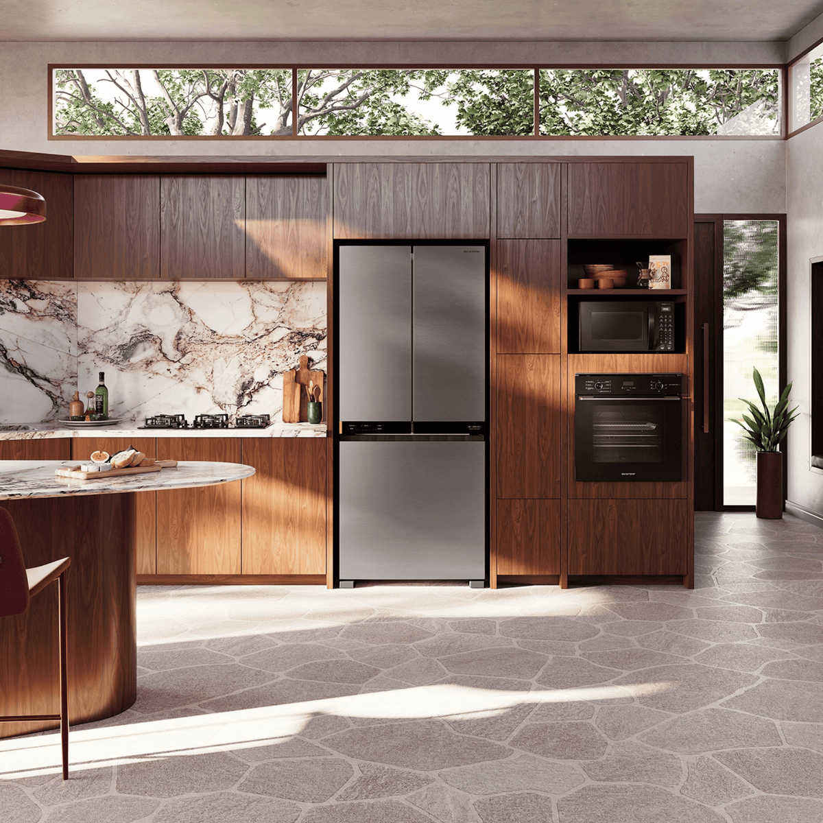 Refrigerador Brastemp 630L BRO88AKXNA 3 Portas Inteligente B=Smart French Door Inverter Inox Bivolt