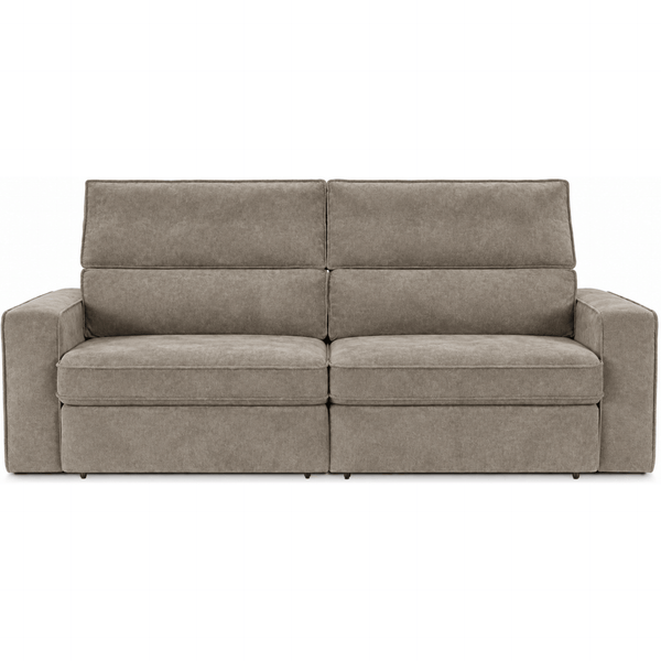 Sofá Perseu 206cm Matielo 2 Assentos Retráteis com Encostos Reclináveis Linho Cappuccino