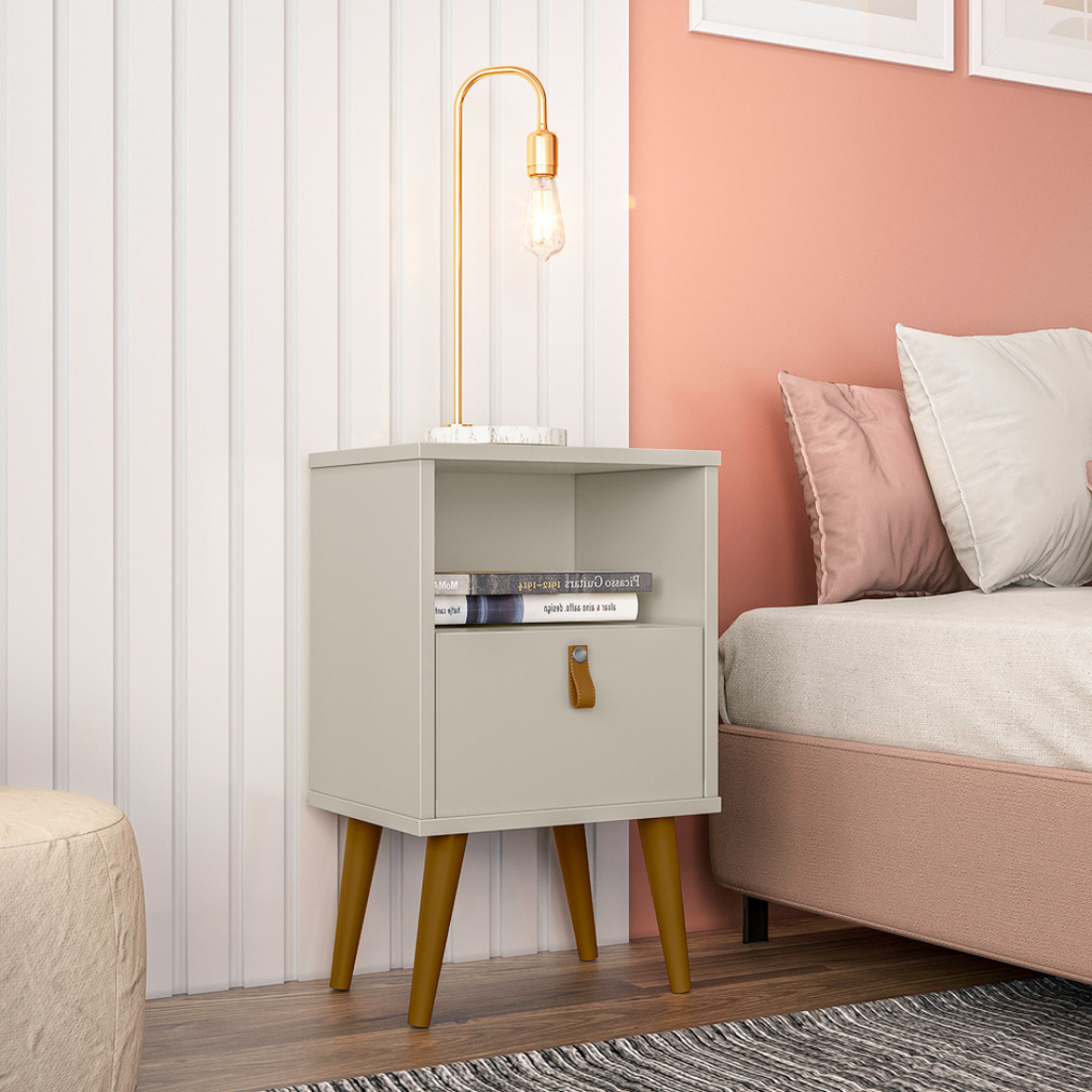 Mesa de Cabeceira Búzios Línea 1 Gaveta Off White