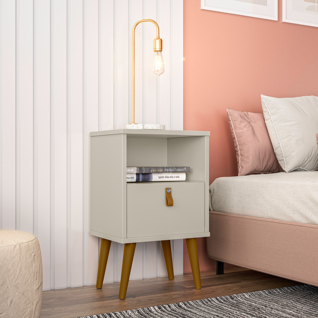 Mesa de Cabeceira Búzios Línea 1 Gaveta Off White