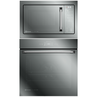 Kit Electrolux de Embutir Home Pro Forno Elétrico OE9XS 80L + Micro-ondas 34L ME3HP Espelhado 220V