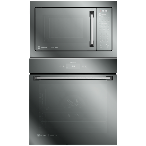 Kit Electrolux de Embutir Home Pro Forno Elétrico OE9XS 80L + Micro-ondas 34L ME3HP Espelhado 220V