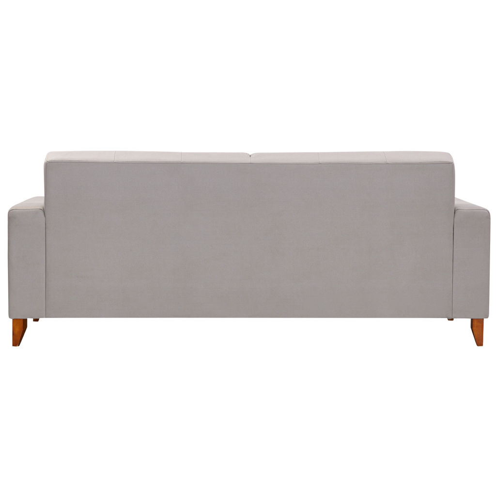 Sofá Living MH4219 240cm Herval 2 Assentos Base Madeira Cinza Claro