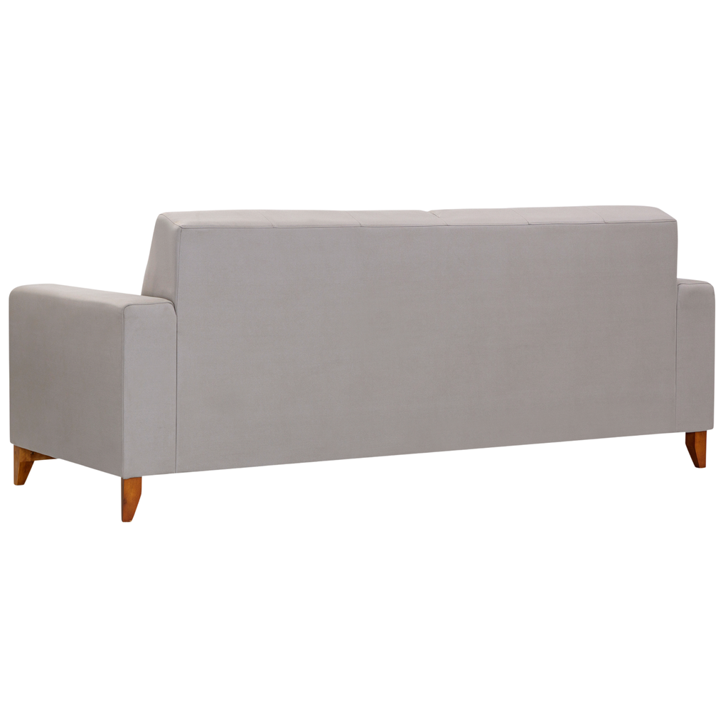 Sofá Living MH4219 240cm Herval 2 Assentos Base Madeira Cinza Claro