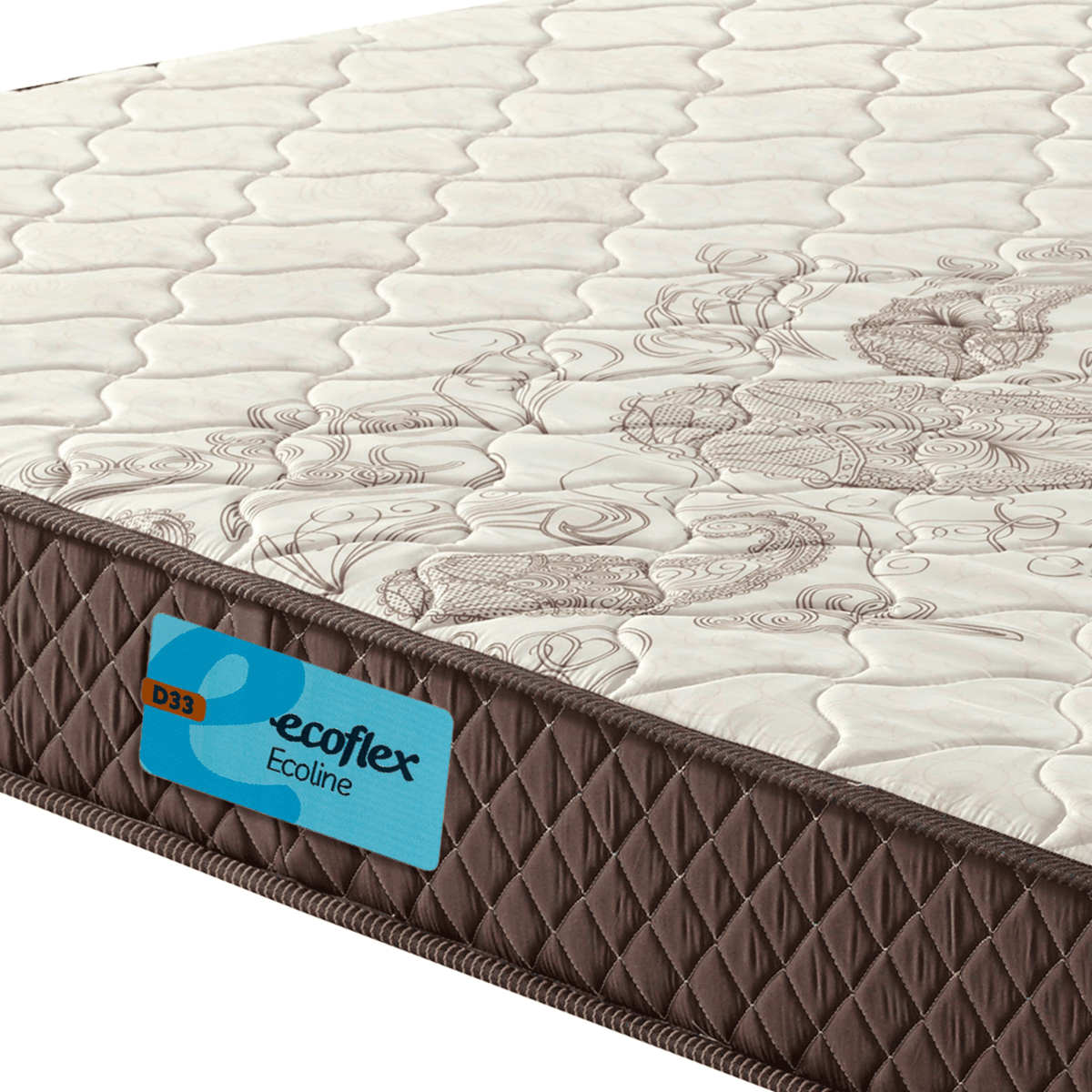 Colchão Espuma Ecoline D-33 Ecoflex Casal 128x188x14cm Marrom