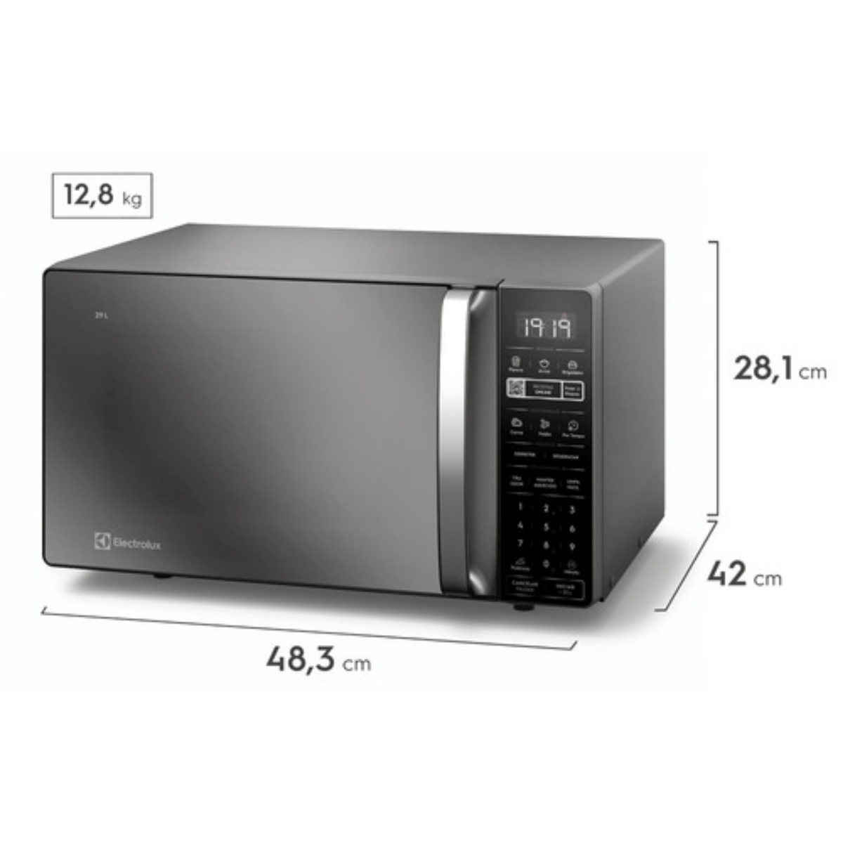 Micro-ondas Electrolux 29L Efficient ME29S Função Descongelamento Assistido Cinza Espelhado 220V