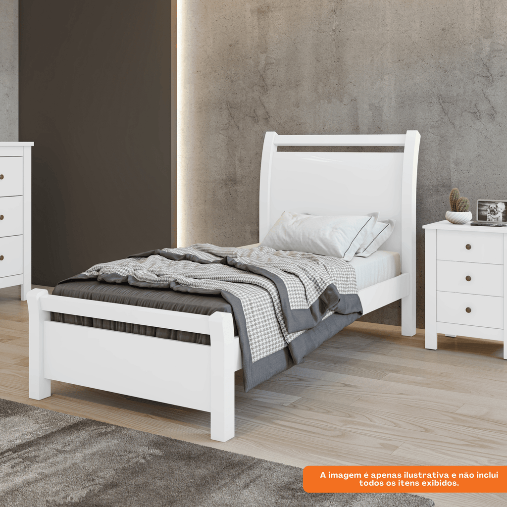 Cama Solteiro Reali Lopas Branco