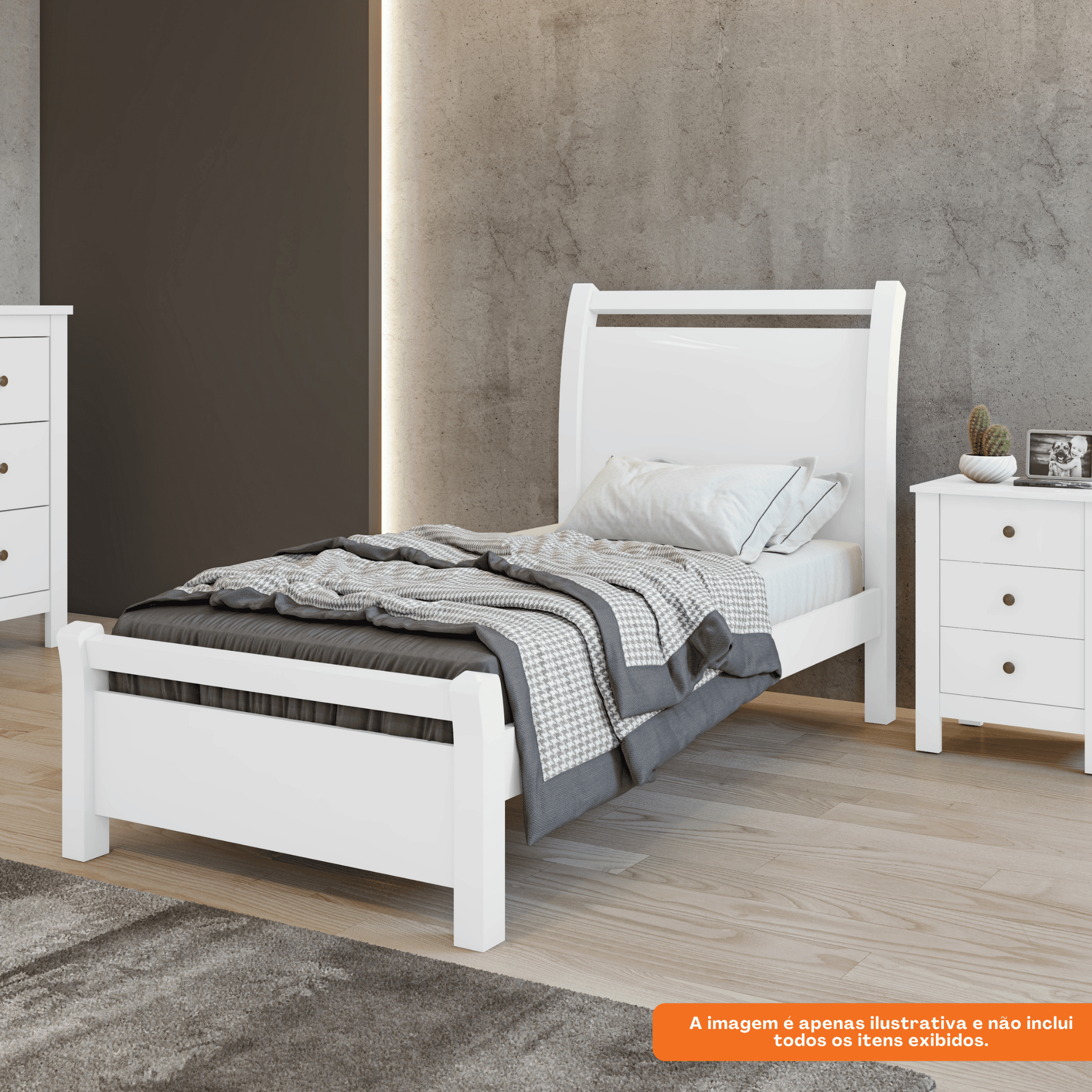 Cama Solteiro Reali Lopas Branco