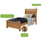 Cama Solteiro Reali Lopas Amêndoa Clean