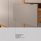 Armário Balcão de Cozinha Plena Demóbile 100% MDF 120cm 2 Portas 3 Gavetas Cinamomo e Nude
