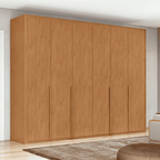 Roupeiro Imperatore Lopas  274cm 100% MDF 6 Portas com Puxador em Madeira Amêndoa Clean