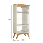Cristaleira Orion Patrimar 77cm 2 Portas Off White e Cinamomo