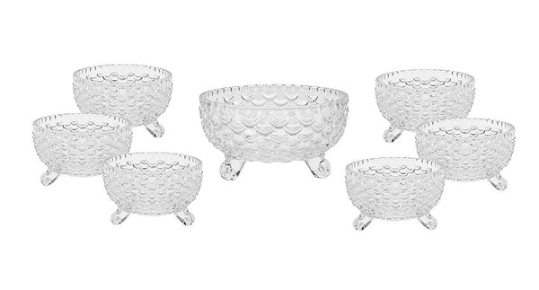 Conjunto 7 Peças de Sobremesa de Vidro Etilux Escama