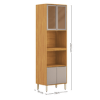 Paneleiro Torre Quente Plena Demóbile 100% MDF 70cm 4 Portas Cinamomo e Nude