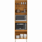 Paneleiro Torre Quente Plena Demóbile 100% MDF 70cm 4 Portas Cinamomo e Nude