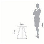 Mesa Lateral TB630 Dalla Costa 45x55cm 100% MDF Off White e Freijó