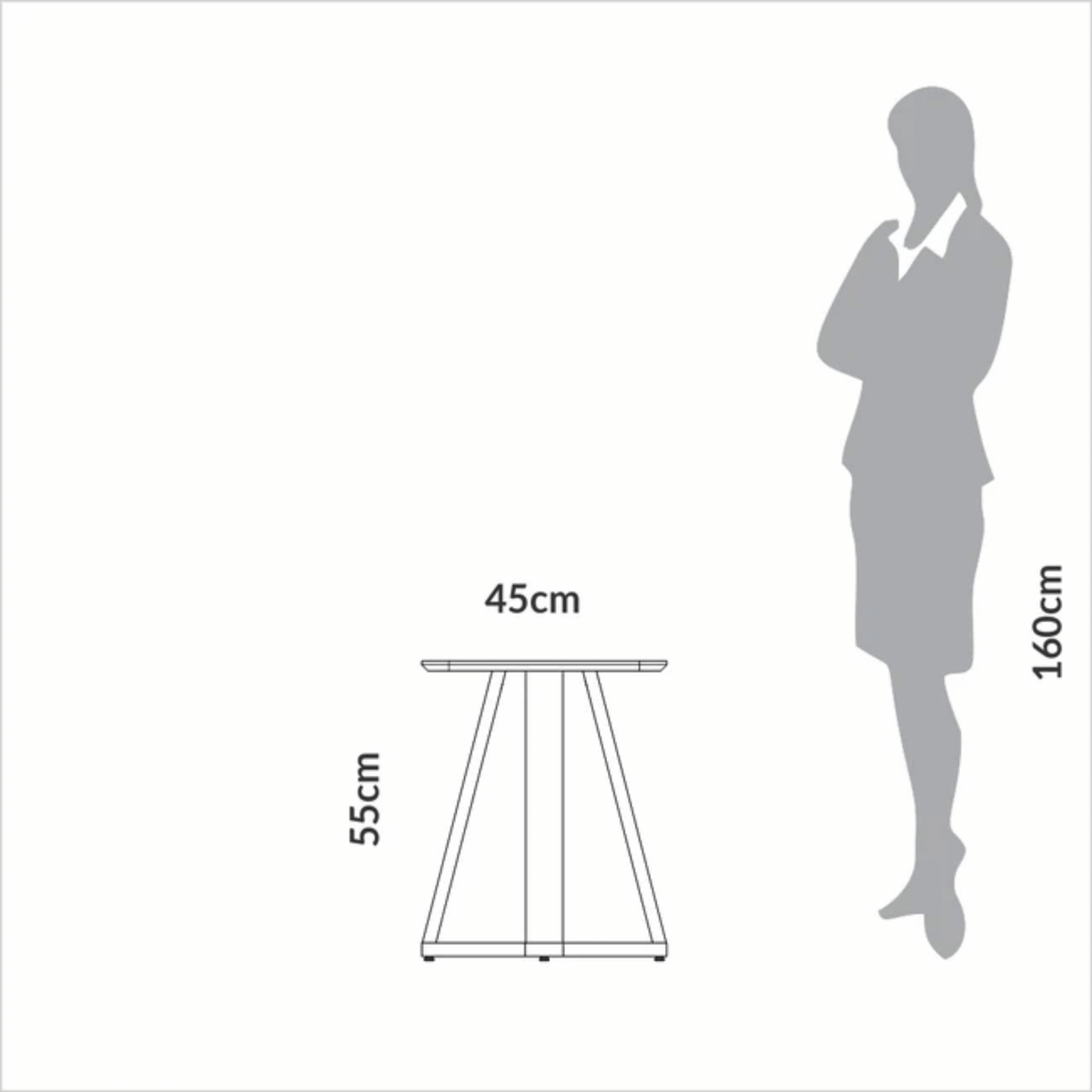 Mesa Lateral TB630 Dalla Costa 45x55cm 100% MDF Off White e Freijó