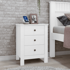 Mesa de Cabeceira Maggiore Lopas 3 Gavetas Branco