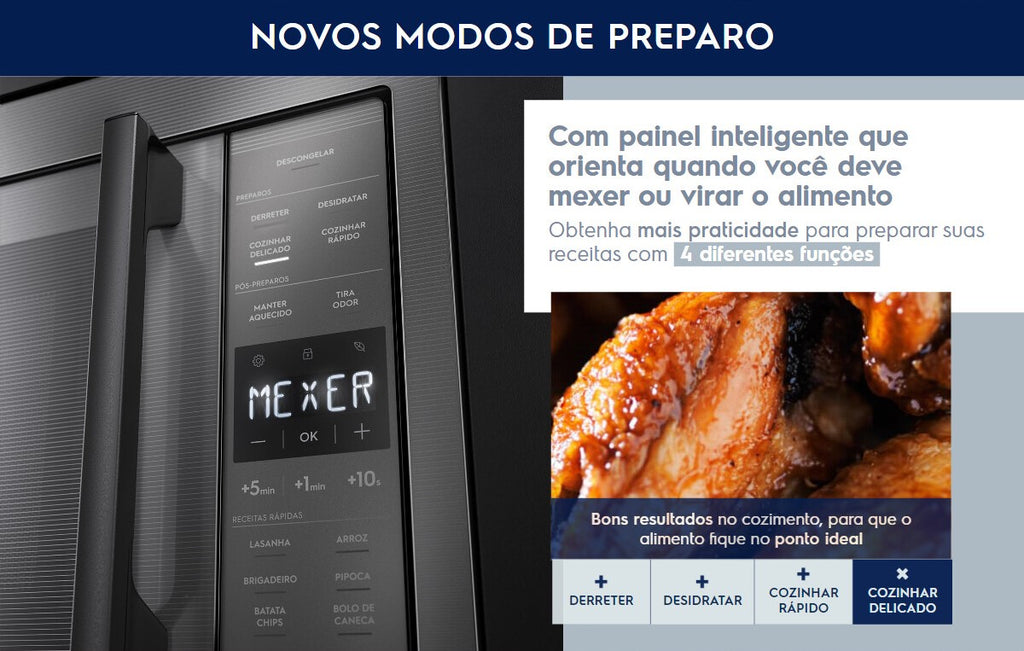 Micro-ondas de Embutir Electrolux 34L Experience com Painel Touch Cinza 220V