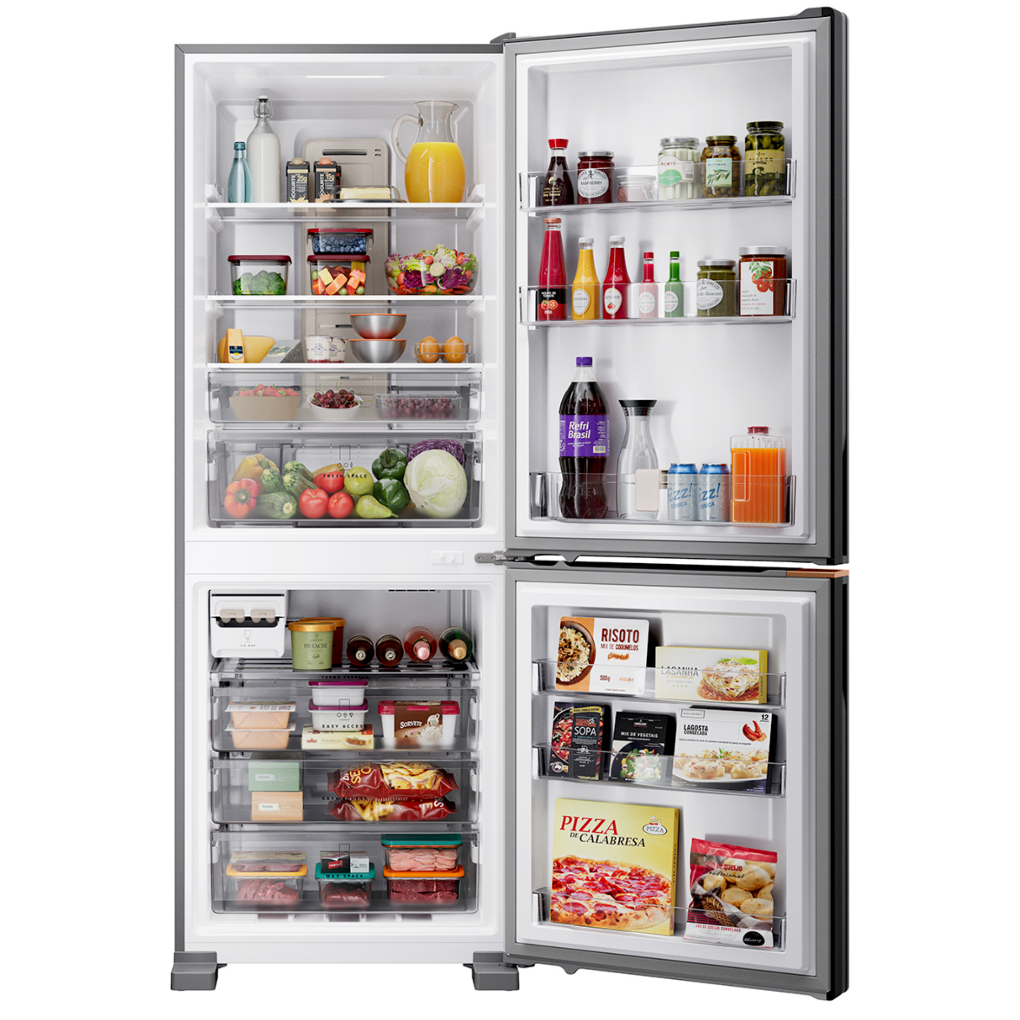 Refrigerador Brastemp 500L BRE66AK Duplex Inverse Inteligente B= Smart Cor Inox Bivolt