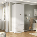 Roupeiro Fort Mambel 81cm 100% MDF 2 Portas 2 Gavetas Branco