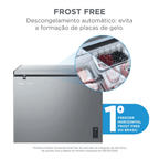 Freezer Horizontal Midea 234L MDRC321FFA Inverter Iluminação em LED Prata Bivolt