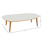 Mesa de Centro Orgânica Dalla Costa 120cm TB625 Off White e Freijó