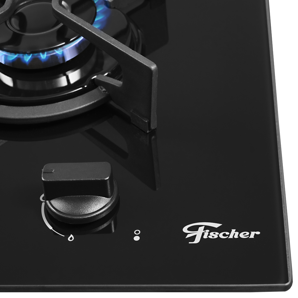 Cooktop à Gás Fischer 2 Bocas Fit Line Trempe Iron Preto Bivolt
