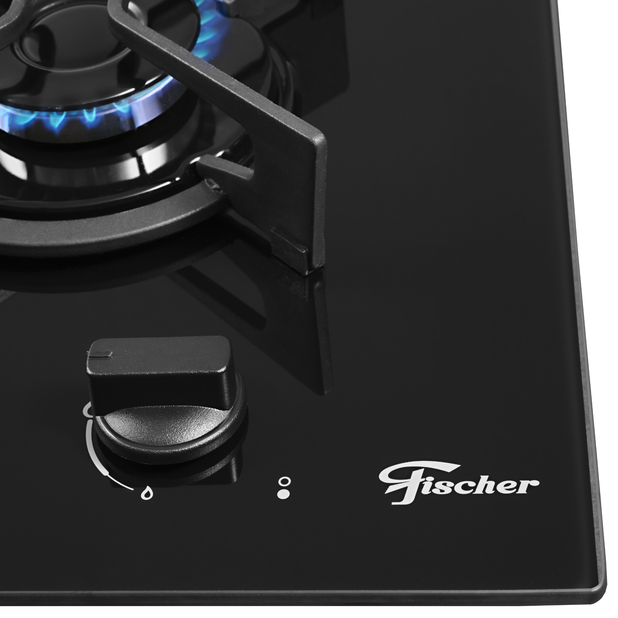 Cooktop à Gás Fischer 2 Bocas Fit Line Trempe Iron Preto Bivolt