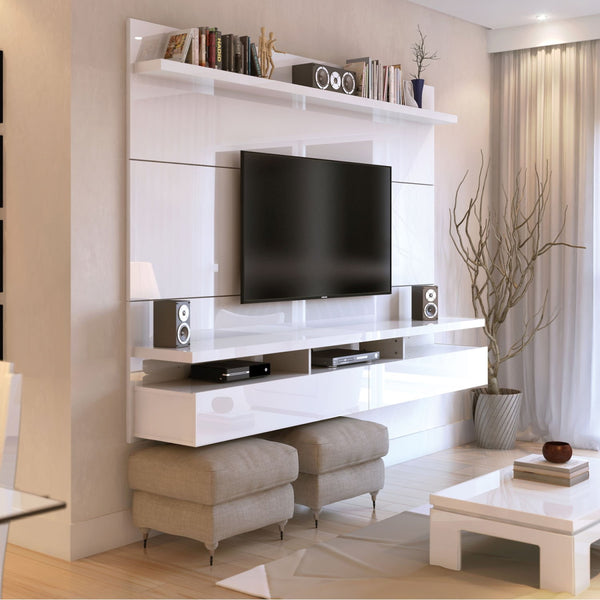 Home Painel Suspenso City Província 1,60m para TVs de até 50" Branco Gloss