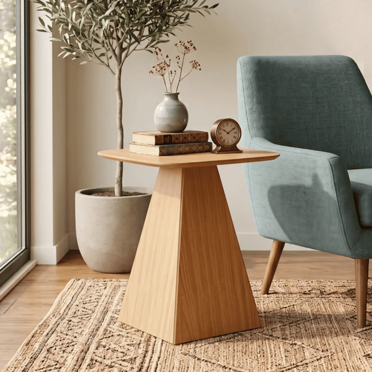 Mesa Lateral TB636 Dalla Costa 60cm 100% MDF Carvalho Rosé