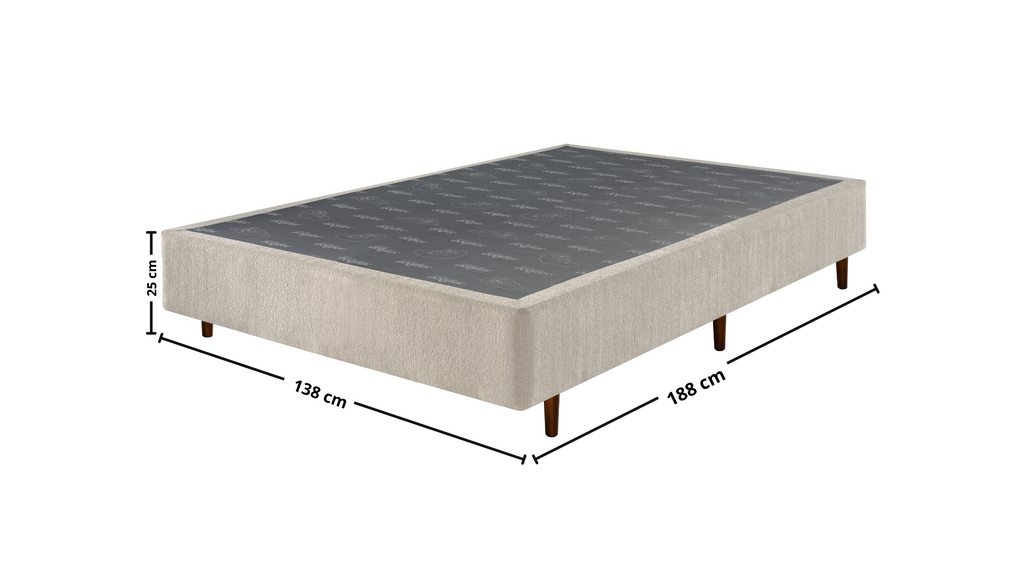 Base Para Colchão Maze Casal Ecoflex 138x188x25cm Boucle Bege