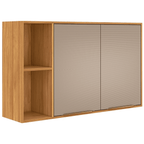 Armário Aéreo de Cozinha Plena Demóbile 100%MDF 120cm 2 Portas Cinamomo e Nude