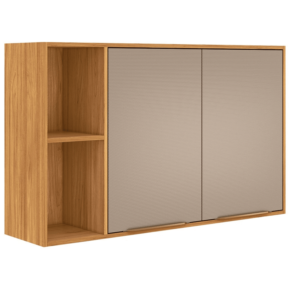 Armário Aéreo de Cozinha Plena Demóbile 100%MDF 120cm 2 Portas Cinamomo e Nude