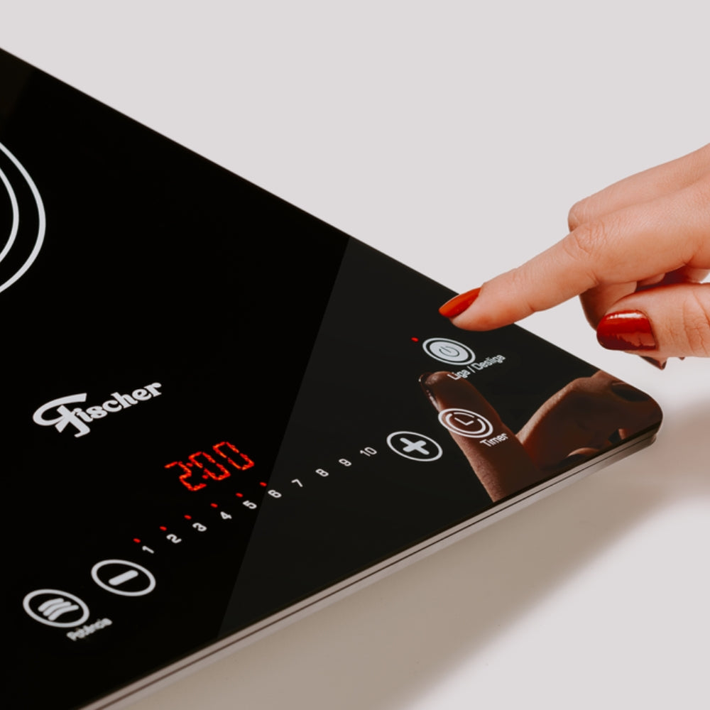 Cooktop Indução Fischer 1 Boca Mesa Vitrocerâmica com Touch Screen Preto 220V