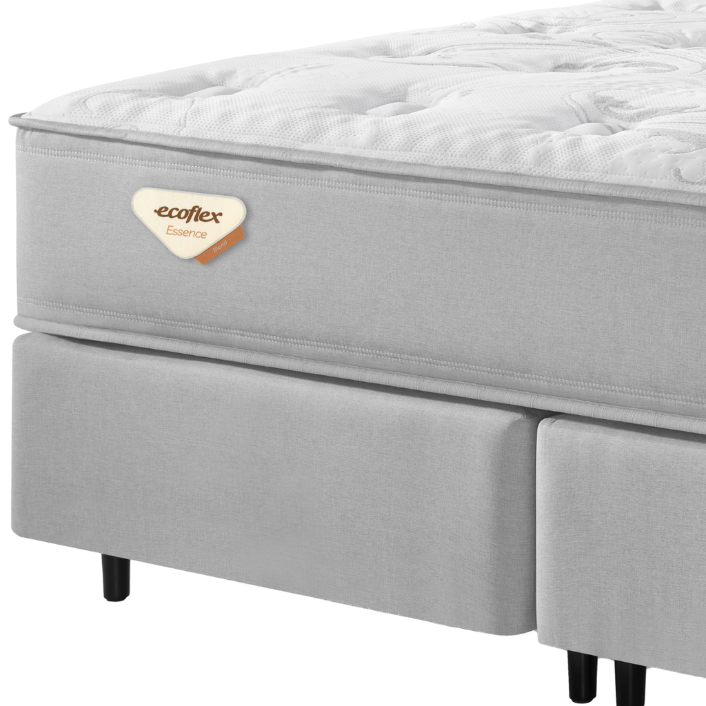 Conjunto Cama Box Blend Queen Ecoflex 158x198x67cm Molas Ensacadas Wide PZ3 Prata