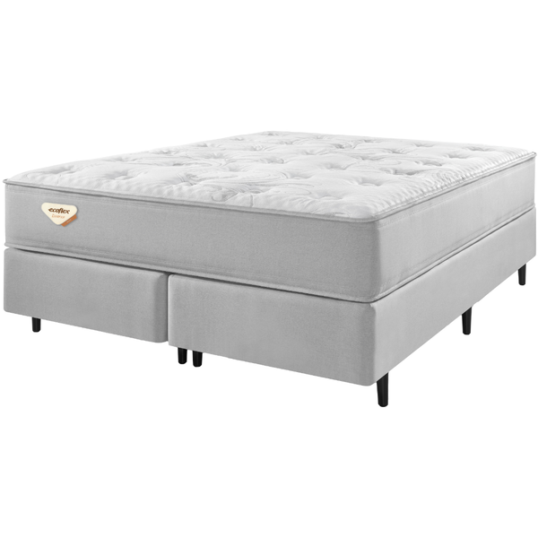 Conjunto Cama Box Blend Queen Ecoflex 158x198x67cm Molas Ensacadas Wide PZ3 Prata