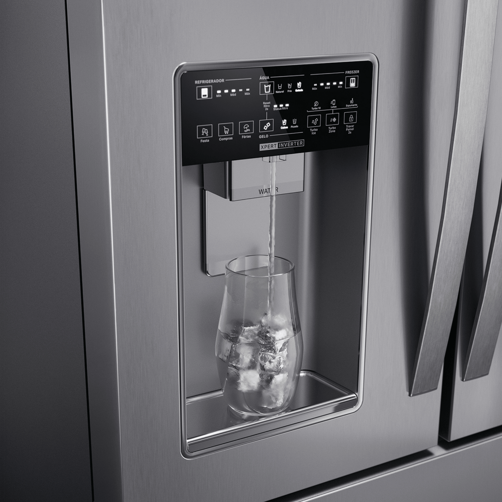 Refrigerador Brastemp 544L BRH85M French Door Inverter Água e Gelo na Porta Cor Inox 220V