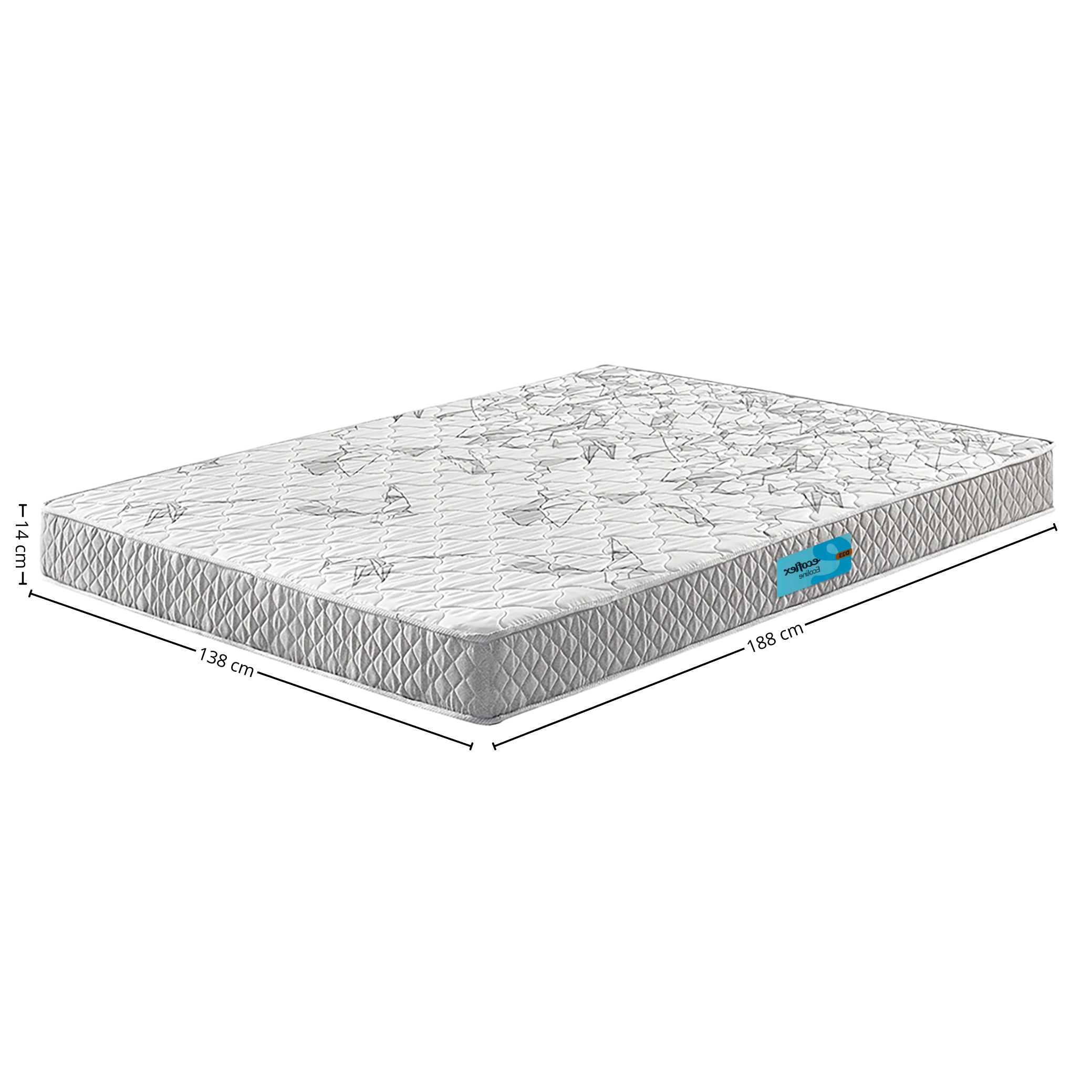 Colchão Espuma Ecoline D-23 Ecoflex Casal 138x188x14cm Cinza